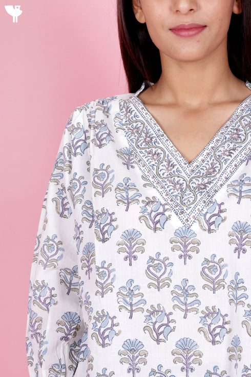 Cambric Cotton Shirt In Block Print